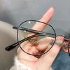 Trendy Anti-Blue Light Glasses Women Fashion Metal Frame Transparent Round Frame Eyewear Optical Computer Eyeglasses