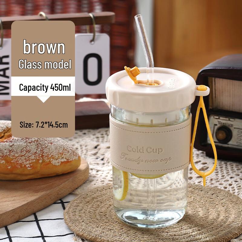 Changqi Portable Straw Glass Water Bottle