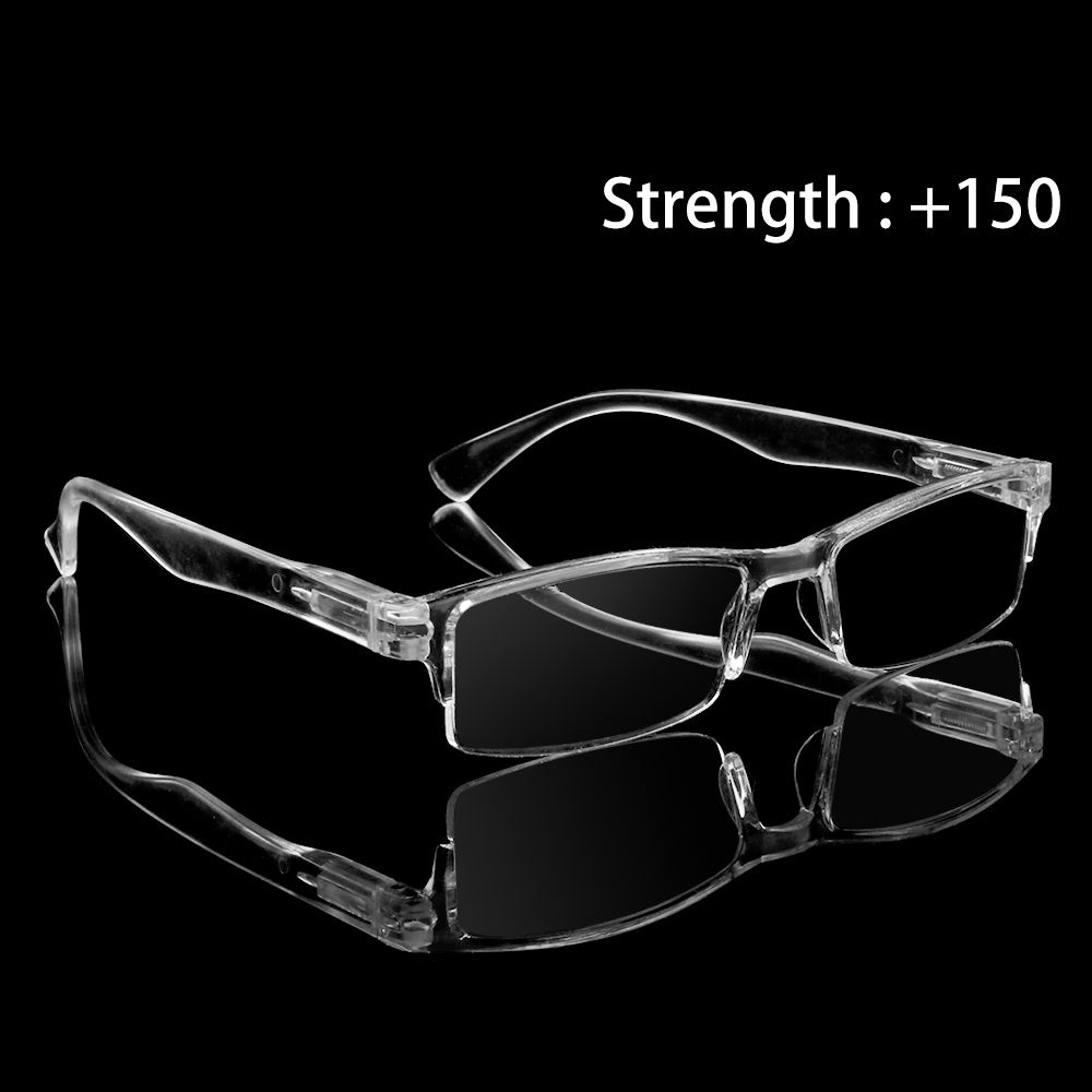 Transparent Silver Ultralight Reading Glasses Flat Mirror Eyewear Presbyopic Glasses Plastic Frame