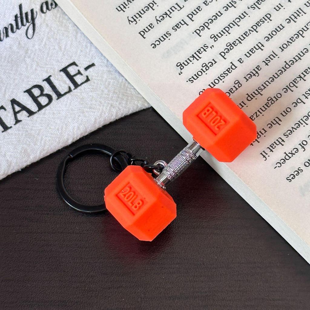 Cross-Border Sports Keychain: Creative Metal Dumbbell Pendant