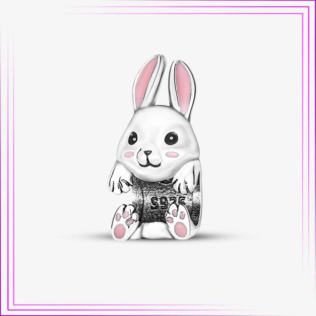 925 Sterling Sølv Hjerte Blomst Luftballong Flamingo Rosa Sjarm Plata De Ley Bil Katt Perle DIY For Originalt Armbånd Smykker