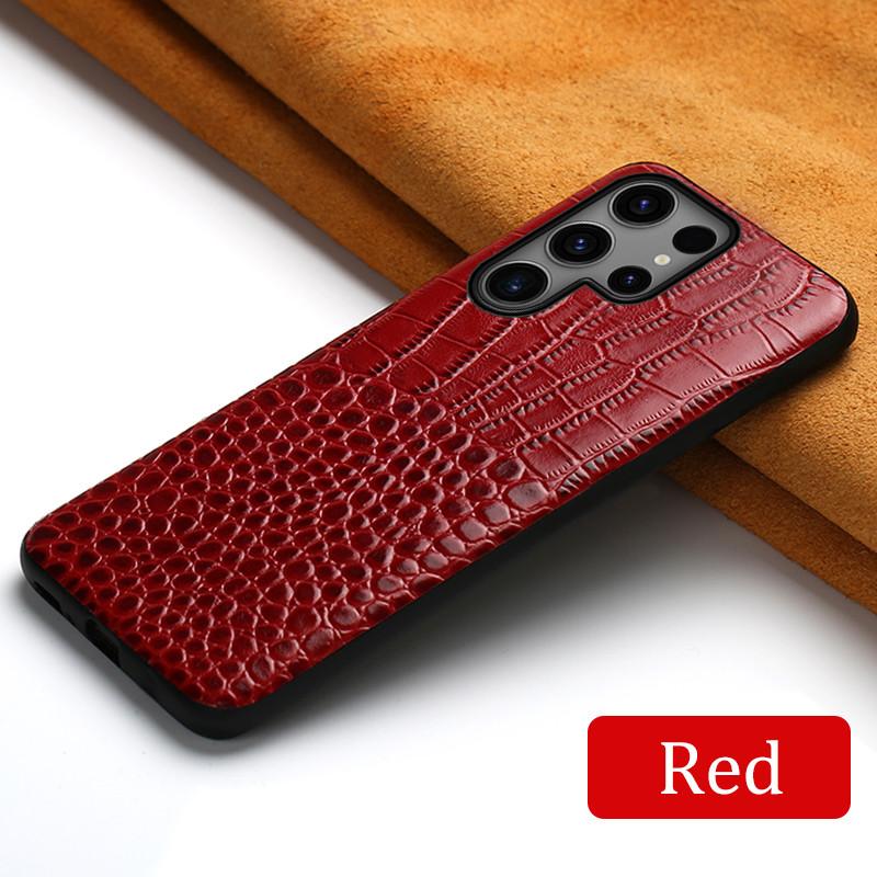 Genuine Cowhide Leather Bracket Phone Case for Samsung Galaxy S 24 23 S24 Ultra S23 Plus S24Ultra S22Ultra Back Cover with Ring