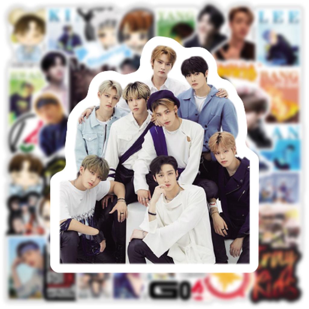 50pcs Stray Kids Stickers Set, Cute SKZ Cartoon & Members Photo Stickers for Laptop, Water Bottle, Scrapbooking, Phone Case, Merch Gift for STAY