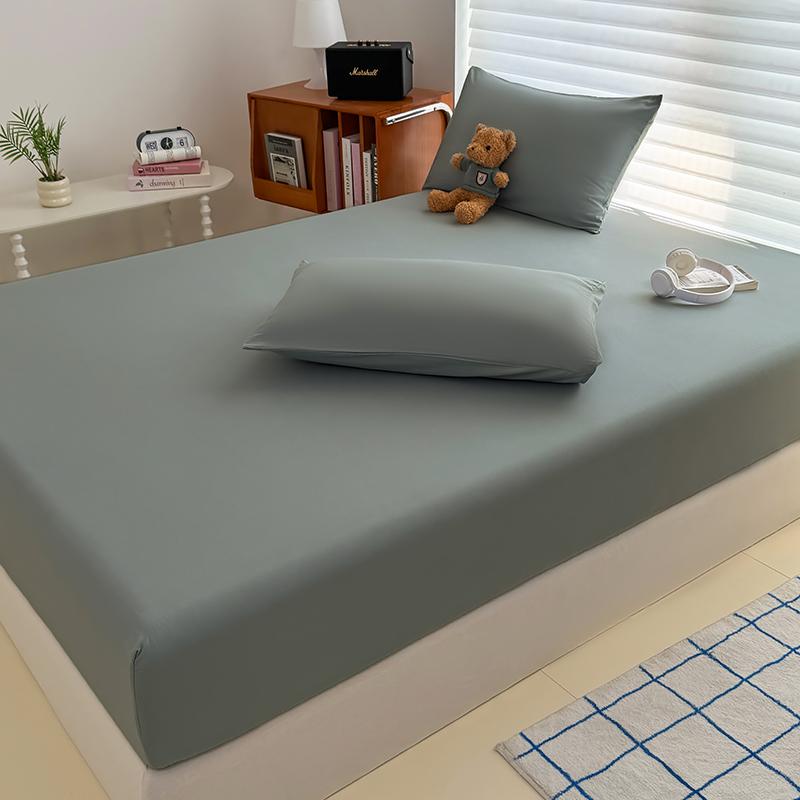 

Solid Color Fit Sheet Single Double Queen Size Fitted Cover 90 120x200 150x200 180x200 Mattress Cover with Elastic Band Bedsheet 90x200x25cm