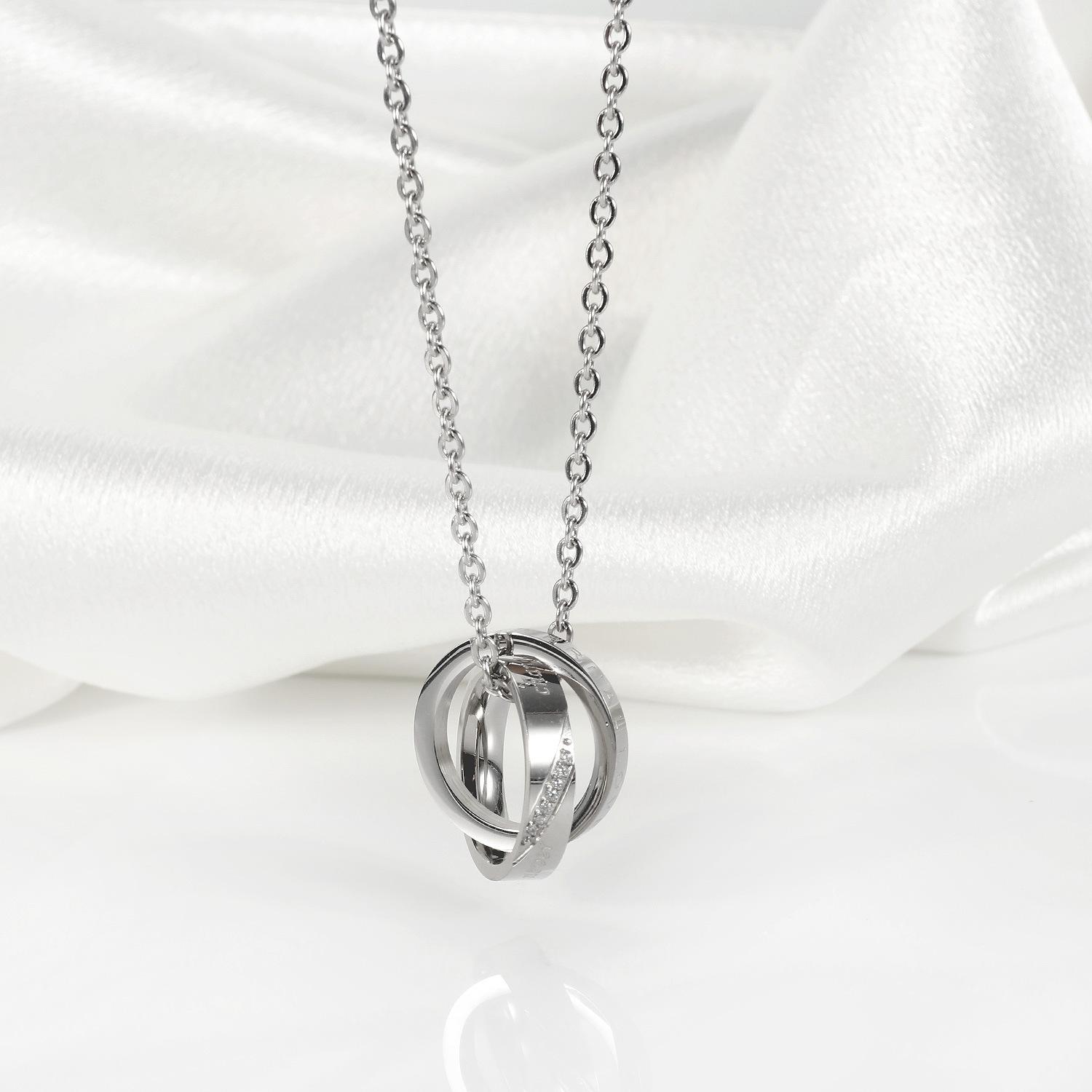 2026 European and American Necklaces Are Interlocked, Niche Design Sense, Exquisite Titanium Steel Couple Neckwear 60CM
