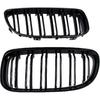 Front Bumper Kidney Grille, Pair Gloss Black Grill Double Line Compatible with 2009-2011 BMW E90 328i 318i 320i 323i 325i 330i 335i