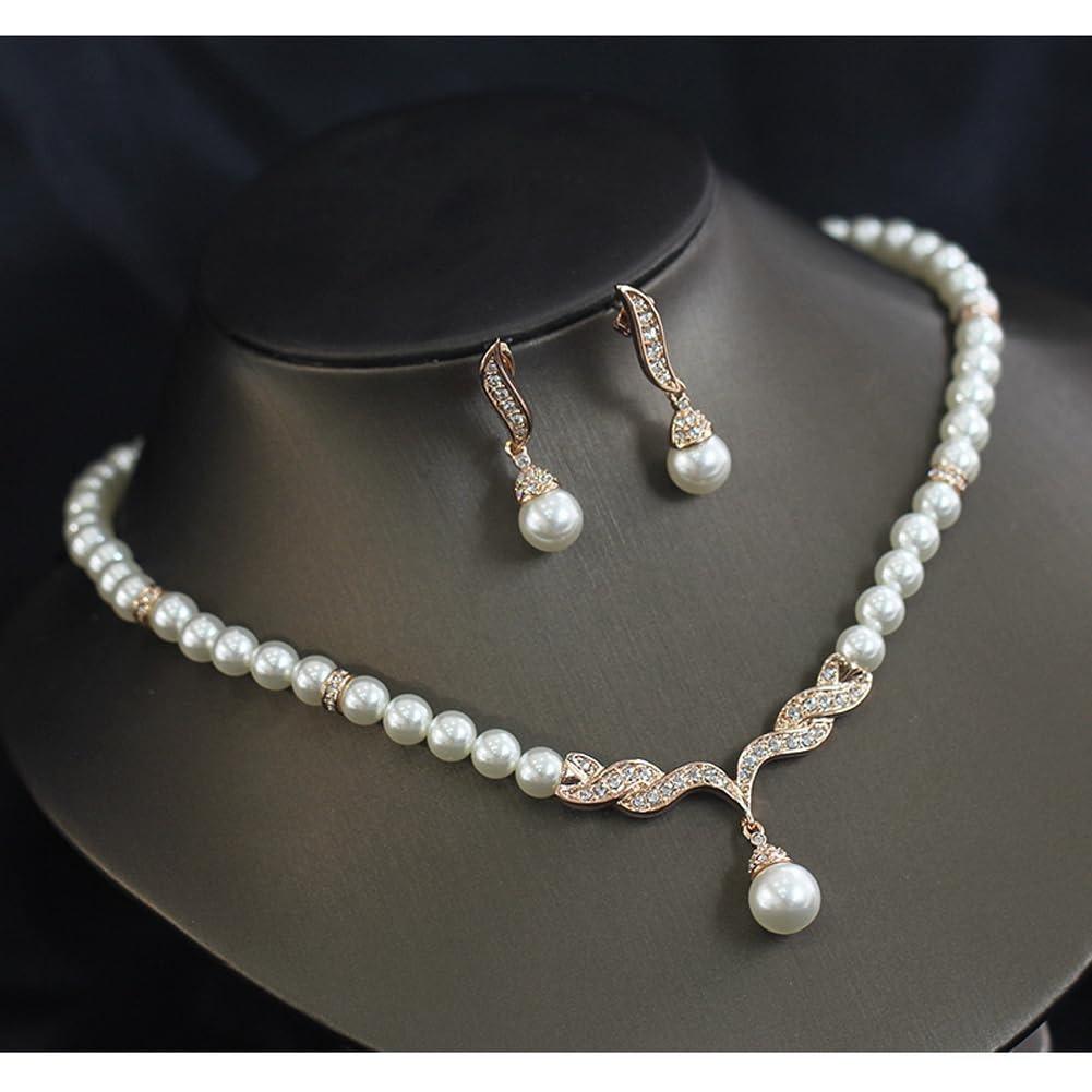 Latest Stylish Design Fancy Pearl Necklace Jewellery Set for Women