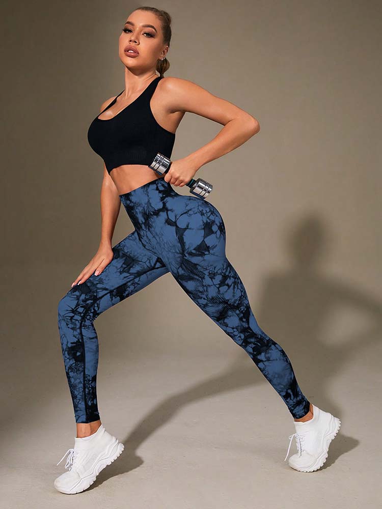 Women's High Waisted Tie Dye Yoga Pants - High Elasticity Tight Fitting Hip Lifting Design, Fitness and Sports Tight Pants.