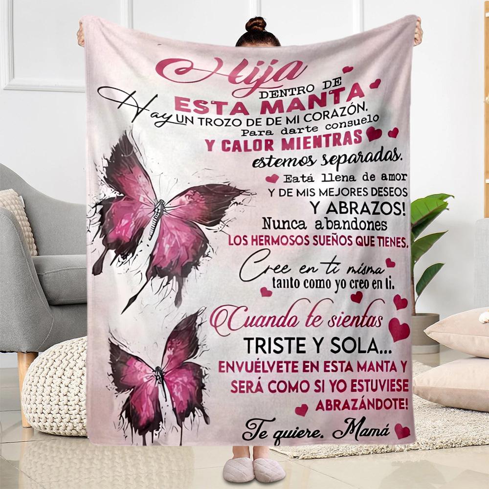 1pc Mom Quotes Blanket Comfortable Soft Lightweight Multi Purpose Blanket for Travel Camping Picnics Sofa Office Bed Living Room Gift for Friends