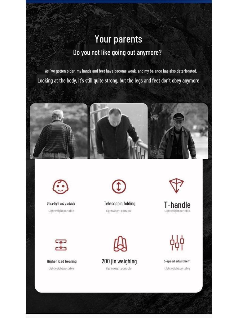 Aluminum Alloy Telescopic Hiking Poles, Folding Off-Road Walking Sticks for Outdoor Use and Elderly Support