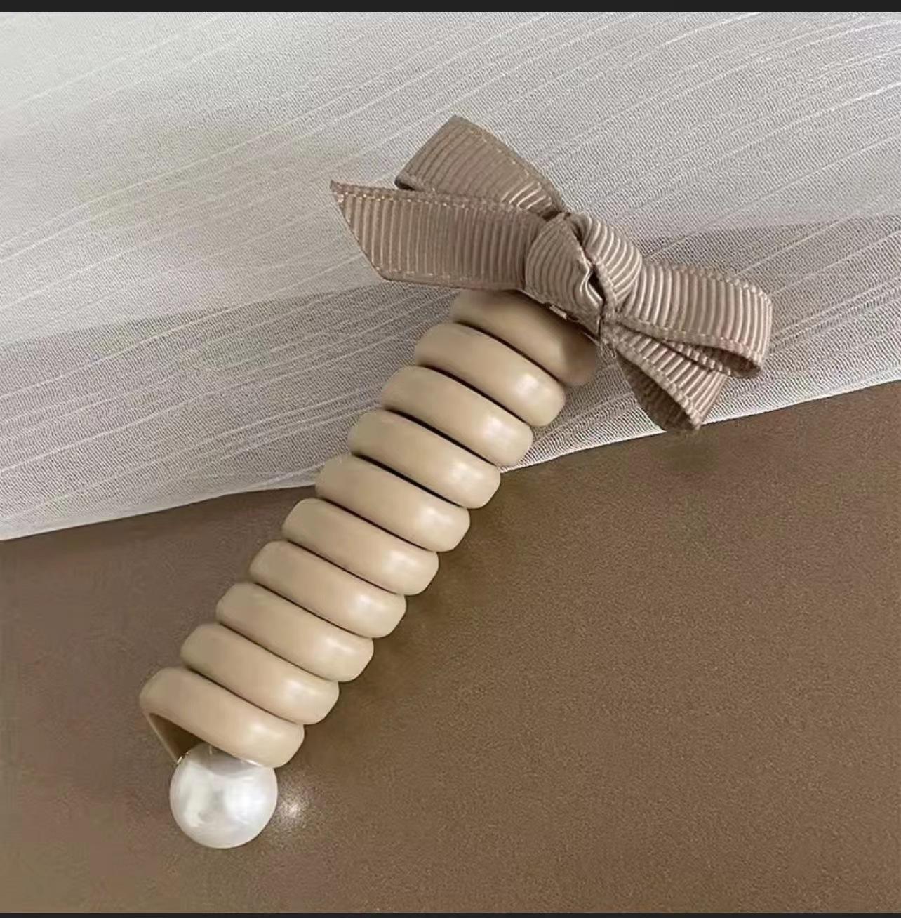 

Модная жемчужная прямая телефонная линия, повязка для волос, женская, с высоким хвостом, артефакт, темперамент, пузырчатая коса, артефакт, голова, веревка, аксессуары для волос