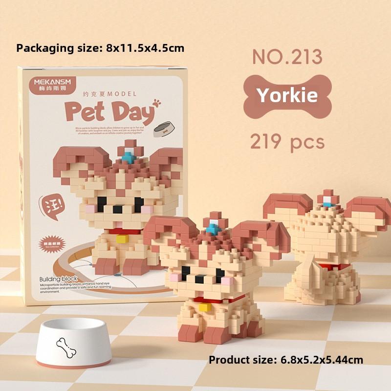 Puppy Cat Series Micro Particle Building Block Children's Educational Assembly Toy