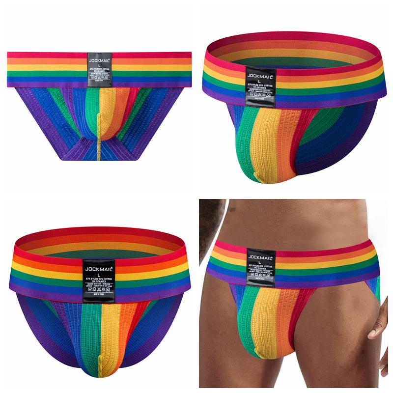 Kalsonger JOCKMAIL Slumpfärg 1 st Bomull Nylonblandning Material Mode Sexiga Sportunderby Klubbparty Vardags Casual Shorts