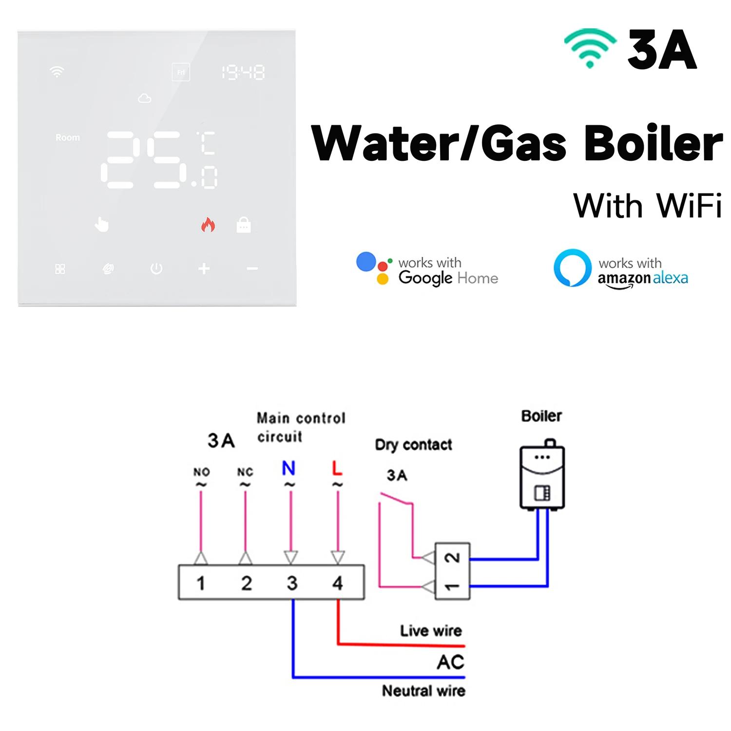 

2025 New Tuya WiFi Smart Thermostat Water Electric Gas Boiler Controller Temperature for Alexa Google Home Alice Smartthing