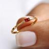 A Simple and Stylish Red Color Zircon Geometric Ring, Suitable for Women's Daily Wear, Holiday Party Jewelry Gifts