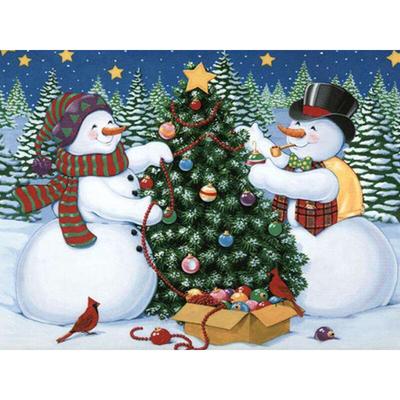 Home Decoration Cartoon Zwei Schneemann Dekoration Baum DIY 5D Diamant Stickerei Kreuzstich Kits