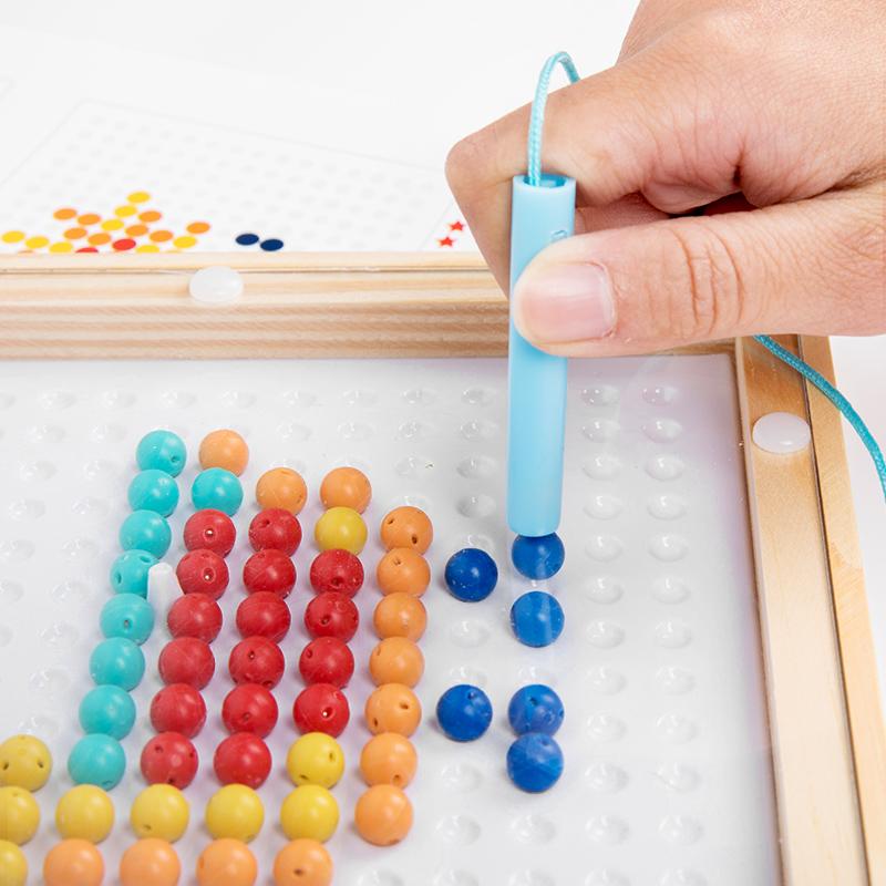 Magnetic Drawing Board for Toddlers Magnet Beads and Pen Drawing Board Montessori Educational Sensory Travel Toys Gifts for Kids