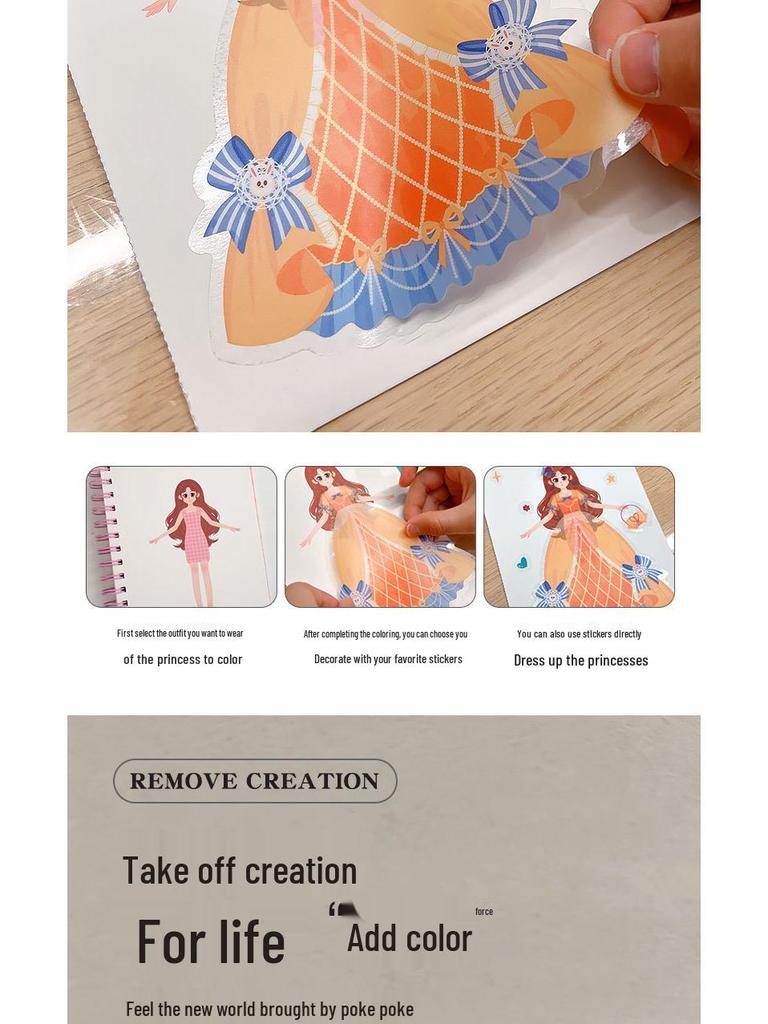 3-in-1 Princess Dress-Up Poke-a-Dot Painting Storybook Kit for Kids – Educational DIY Craft & Toy