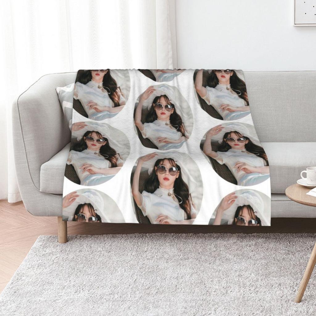 Jang Man-Wol Throw Blanket Bed Plaid Hair Cute Plaid Soft Sofa Quilt Decorative Sofas Blankets