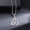 Statement Fashion Irish Celtic Knot Gemstone Pendant Stainless Steel Witchcraft Witch Knot Necklace for Men Women Amulets