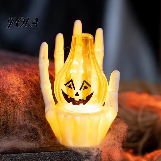 Battery Powered Halloween Light Skeleton Hand Ghost Face Pumpkin/Scary Eyeball Night Light, LED Decorative Skull Lamp for Spooky Home Decoration