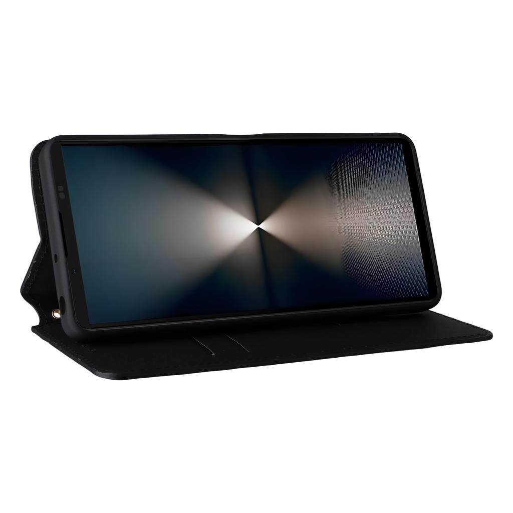 For Sony Xperia 1 VII Case Wallet Rhombus Imprinted Leather Phone Cover