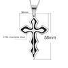 2Pcs Men Fashion Rhinestones Inlaid Jesus Cross Pendant Chain Necklace Gift
