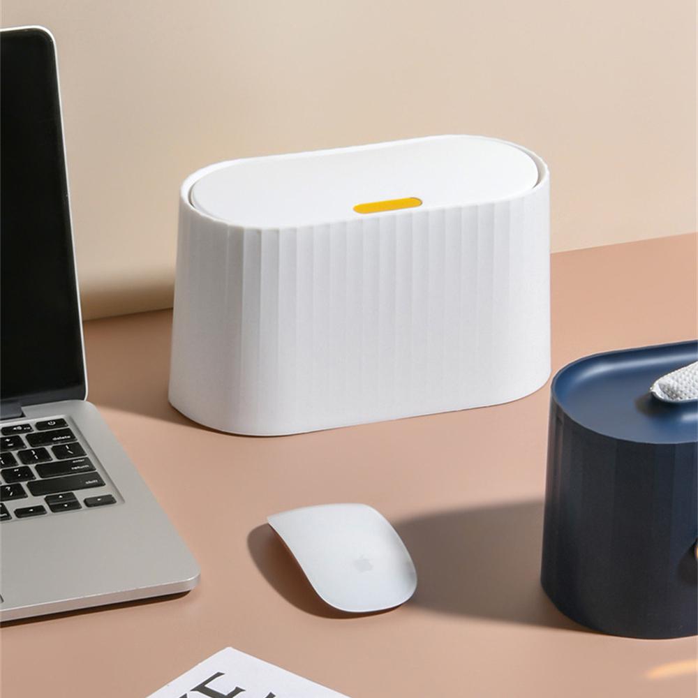 Desktop Trash Can Bedroom Small Large Capacity Double Bagging Light Luxury 2024 Press Trash Can Office Press New Trash Can