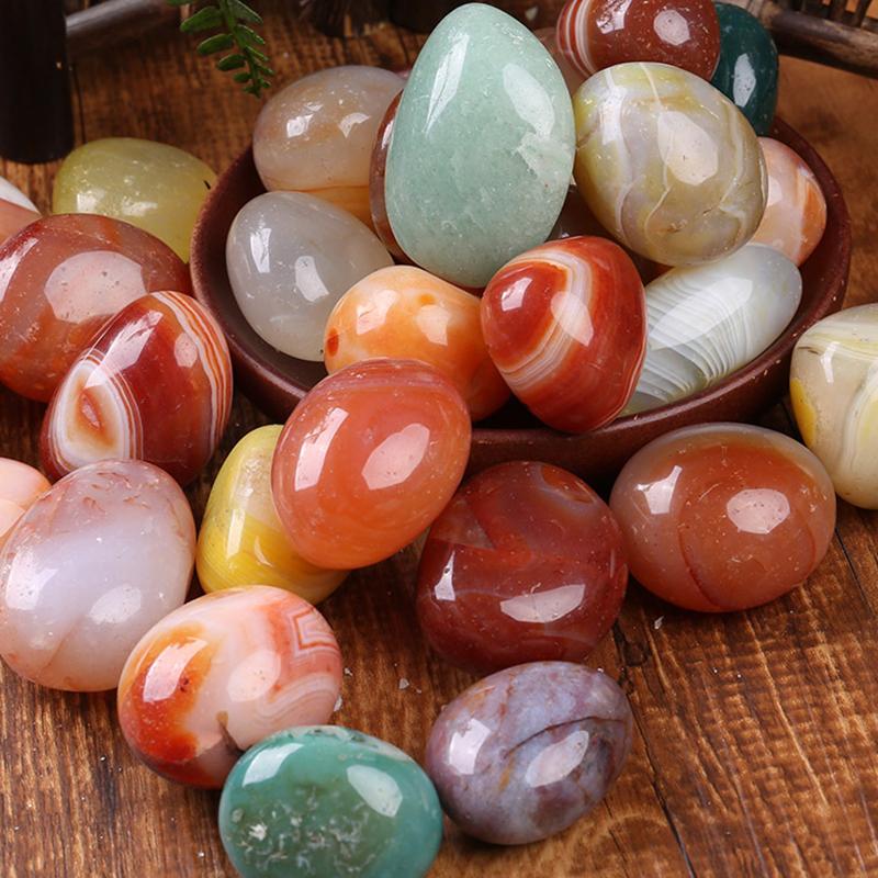 100G/Set Natural Mixed Agate Stone Tumbled Rainbow Crystal For Church Prayer Vase Filler Landscape Home Decor
