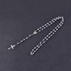 Imitation Pearl Rosary Necklace Alloy Cross Pendant Handmade Long Sweater Chain Vintage Unisex Fashion Jewelry