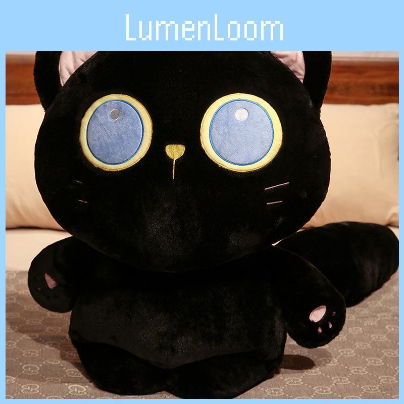 Cat Plush Black Toy Stuffed Animal With Pp Cotton Filling For Kids Bedroom Decor