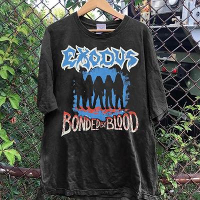 EXODUS 1985 Tour SHIRT Short Sleeve Cotton Black All Size T-Shirt 15D202 Unisex T-Shirt