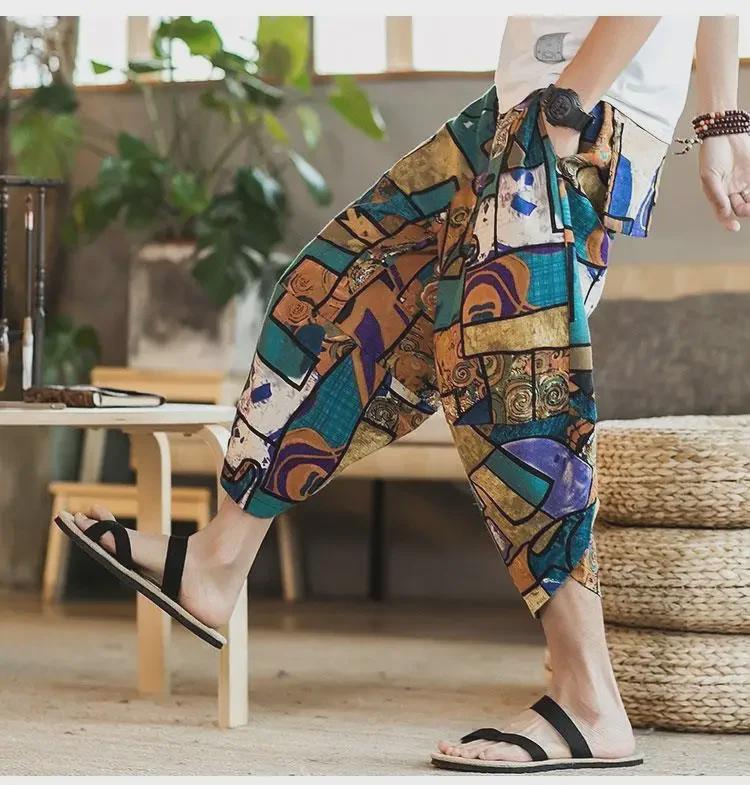Short de plage pour homme à motif éléphant thaïlandais - Tendance, Pantalon court grande taille style chinois, Design carotte du Myanmar et Dai