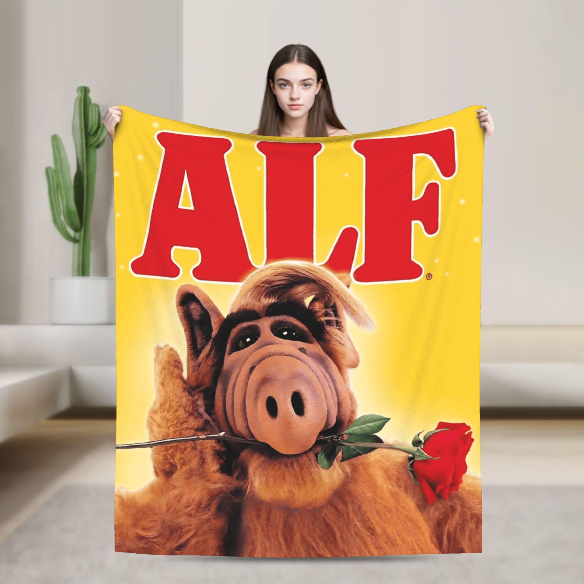 

Тепла М яка Ковдра Подорожня Офісна Alf 90-ті Серіал Постільна Білизна Пледи Фланелева Покривало Для Вітальні З Принтом Покривало На Розкладний Диван 50x60in