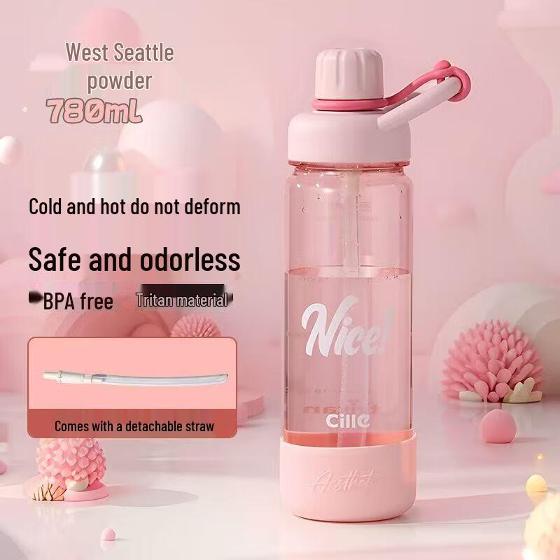 

Cille Summer Plastic Straw Water Bottle