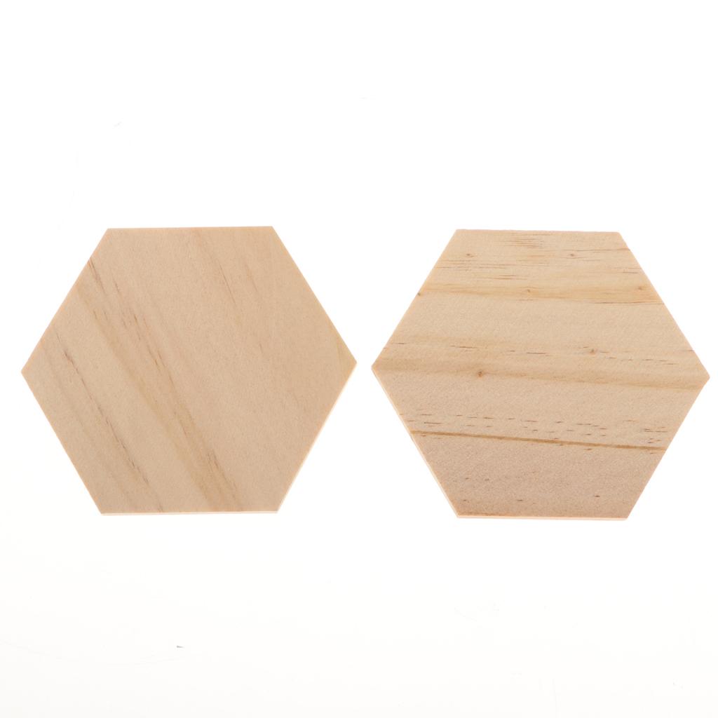 Unfinished Hexagon-Shaped Wood Pieces (25pc) – Wooden Coasters, Light Smooth to Paint, Stain,