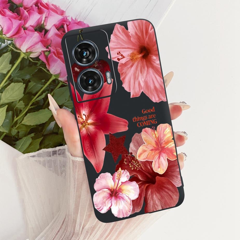 For Motorola Edge 50 Fusion Case XT2429-1 Stylish Butterfly Painted Cover Soft TPU Phone Case For Motorola G96 G 96 MotoG96 Bags