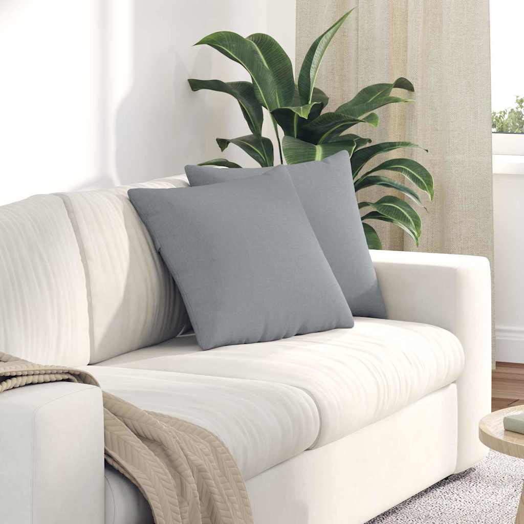 Sofa Cushions 2 pcs Light Grey 45 x 45 cm Fabric