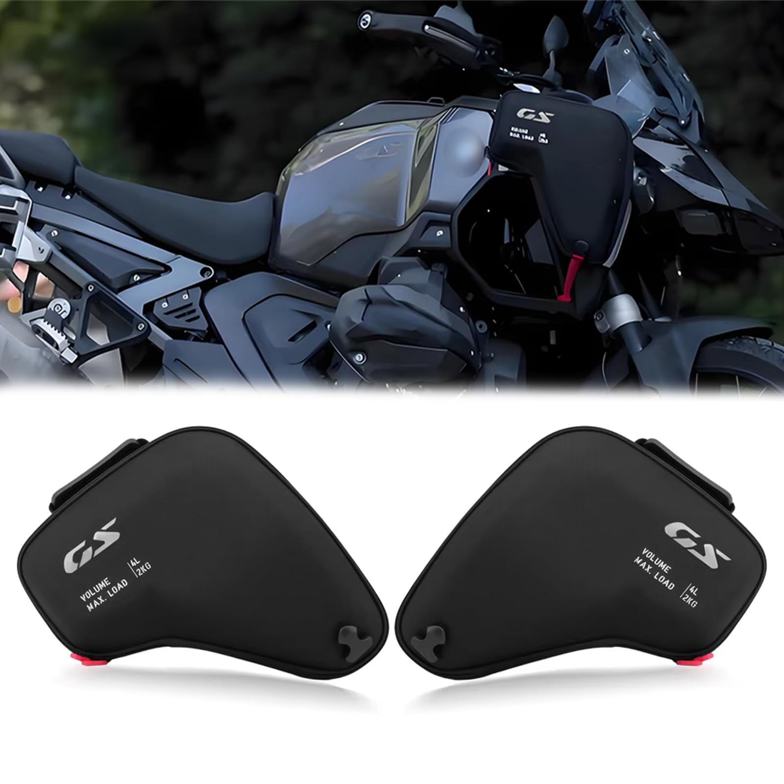 

FOR R1300GS Adventure Adventure R1300 GS ADV 2024 2025 Motorcycle Left and Right Radiator Cover Fairing Waterproof Tool Bag чёрный