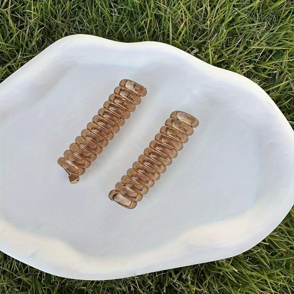 2pcs/set Spiral Hair Tie Resin Hair Tie Elastic Hair Rope Ponytail Holder Hair Accessories