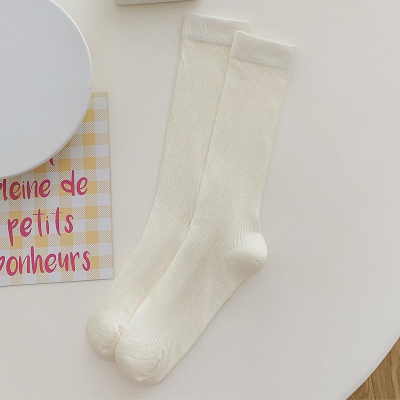 Female Spring and Summer Thin Pure Cotton Breathable Sweat Absorbent Mesh Boneless Month Long Stack Socks