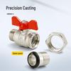 Copper Union Ball Valve, DN25, Male Threads, High-Flow Water Heater/Floor Heating Pipeline Valve Switch