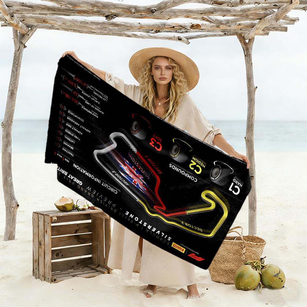 Formula 1 Silverstone Preview Telo da Spiaggia Alta Assorbenza & Asciugatura Rapida Confortevole Leggero