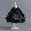 European & American Cross-Border Girls' Sequined Princess Long-Sleeve Evening Dress for Age 1
