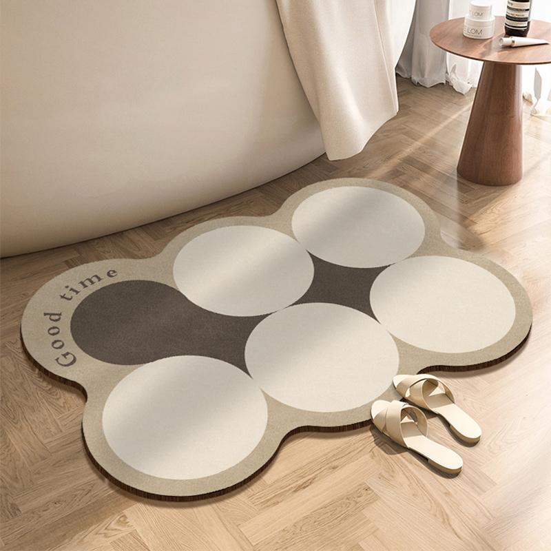 Ins Style Diotomite Bath Floor Mat Absorbent Bathroom Carpet Anti Slip Quick Dry Rugs Shower Toilet Pad Doormat Washable