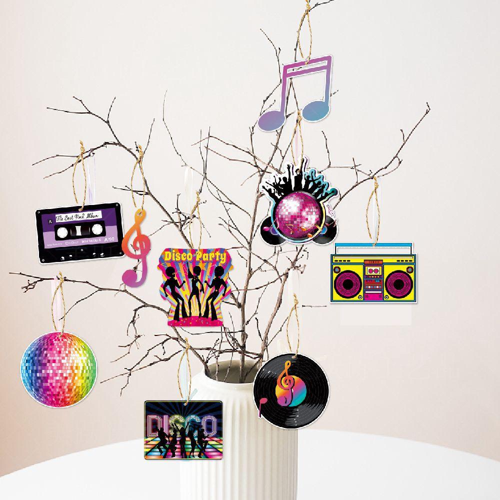 18Pcs Disco Themed Party Hanging Swirls 70s 80s 90s Musical Note Spiral Dancing Birthday Party Spiral Ceiling Decoration