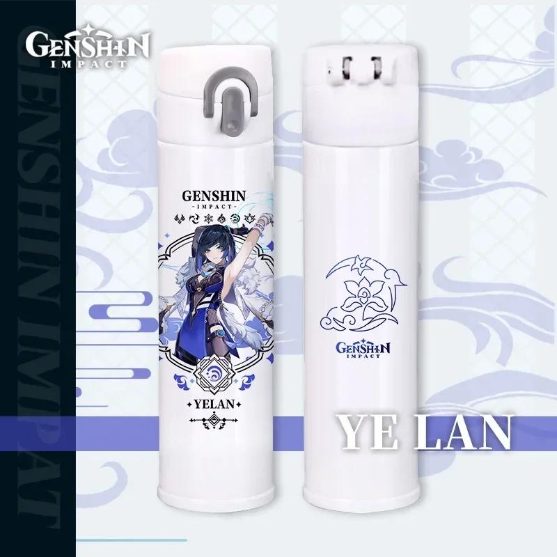 Genshin Thermos Cup Bottles Zhongli Beelzebul Genshin Impact Insulated Bottles Anime Coffee Water Cup Mug Vacuum Thermos Flask