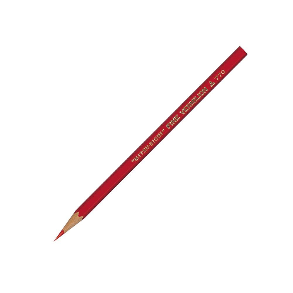 Mitsubishi Pencil Hexagonal Colored Pencils 770 12 Vermilion Series, Pencils, (K770)