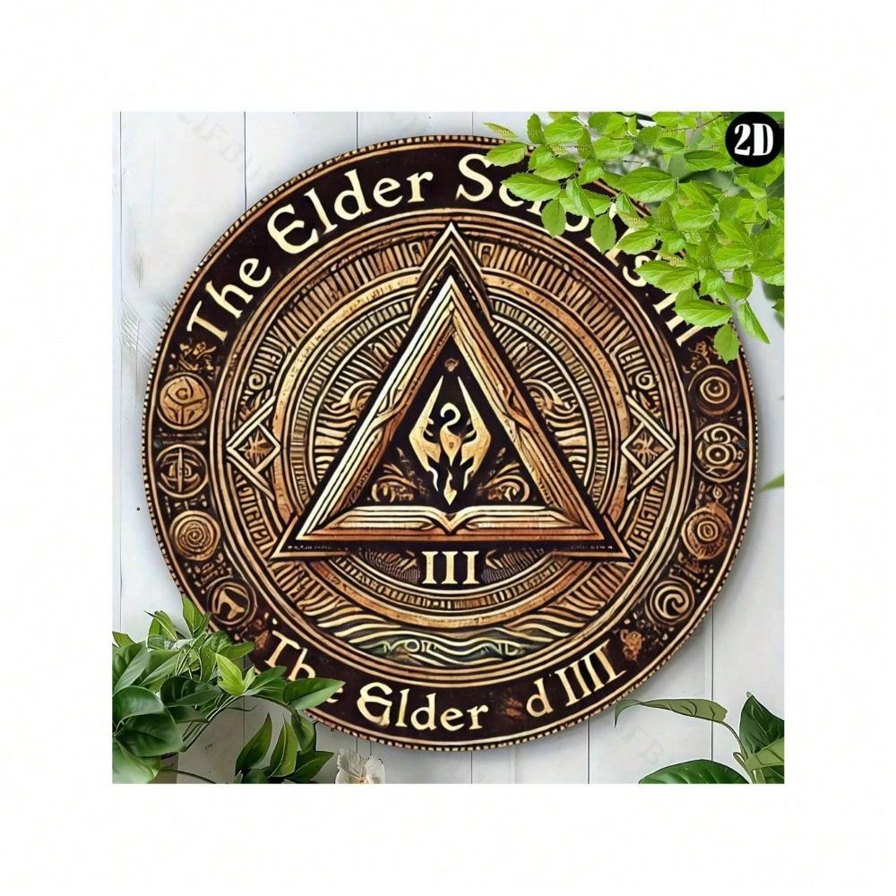 Vintage Metal Wall Art Morrowind Elder Scrolls III Round Aluminum Sign Home Office Decor Gift
