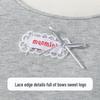 MQDMINI Girls' Antibacterial Lace Trim Fake Two-Piece T-Shirt